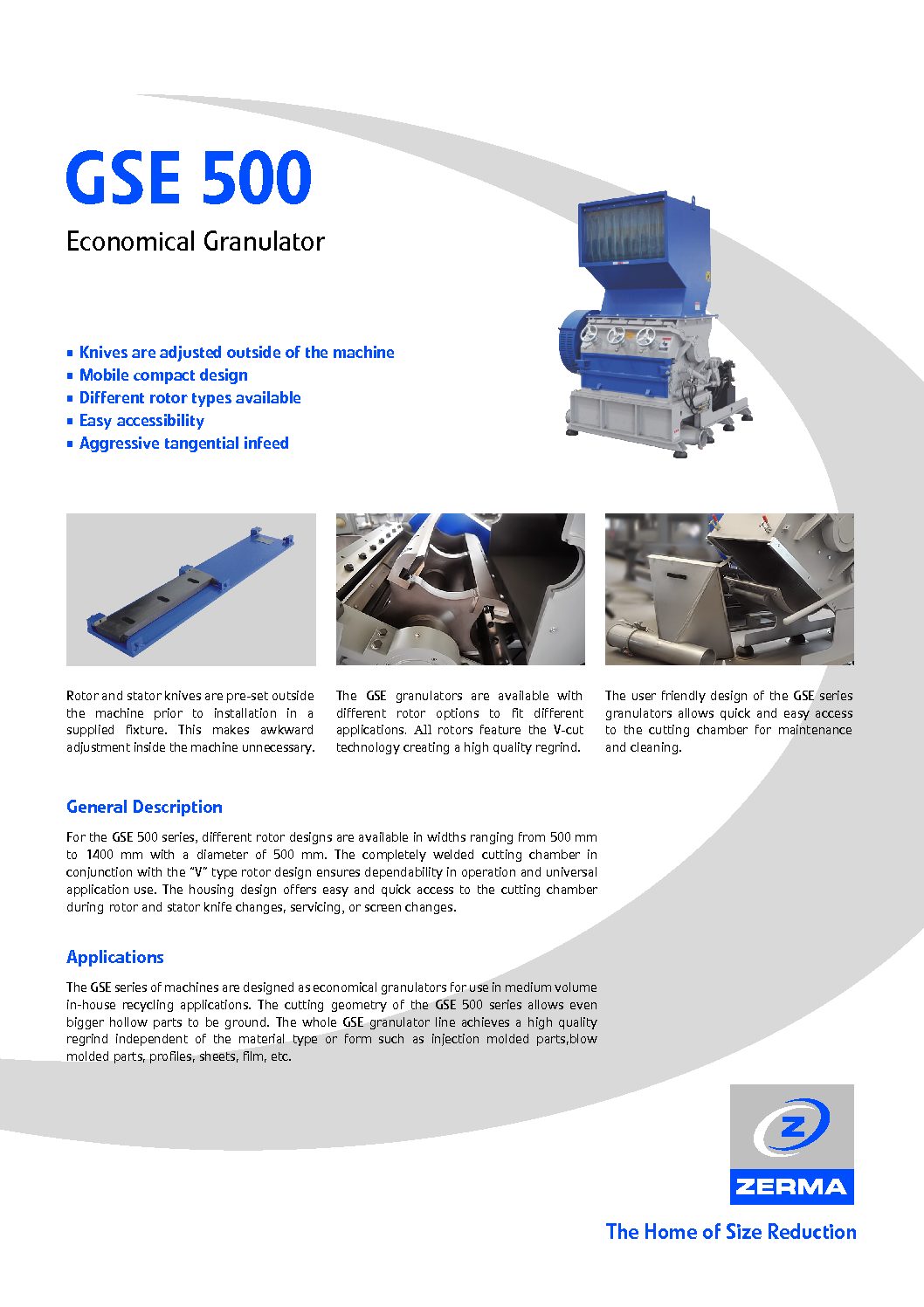 ZERMA GSE 500 Series Granulator