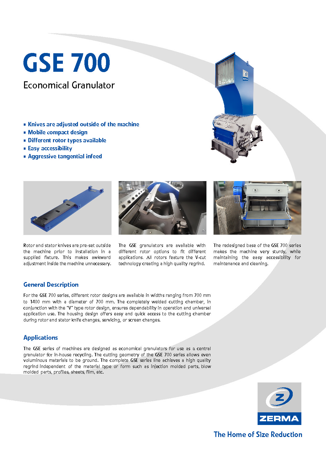 ZERMA GSE 700 Series Granulator