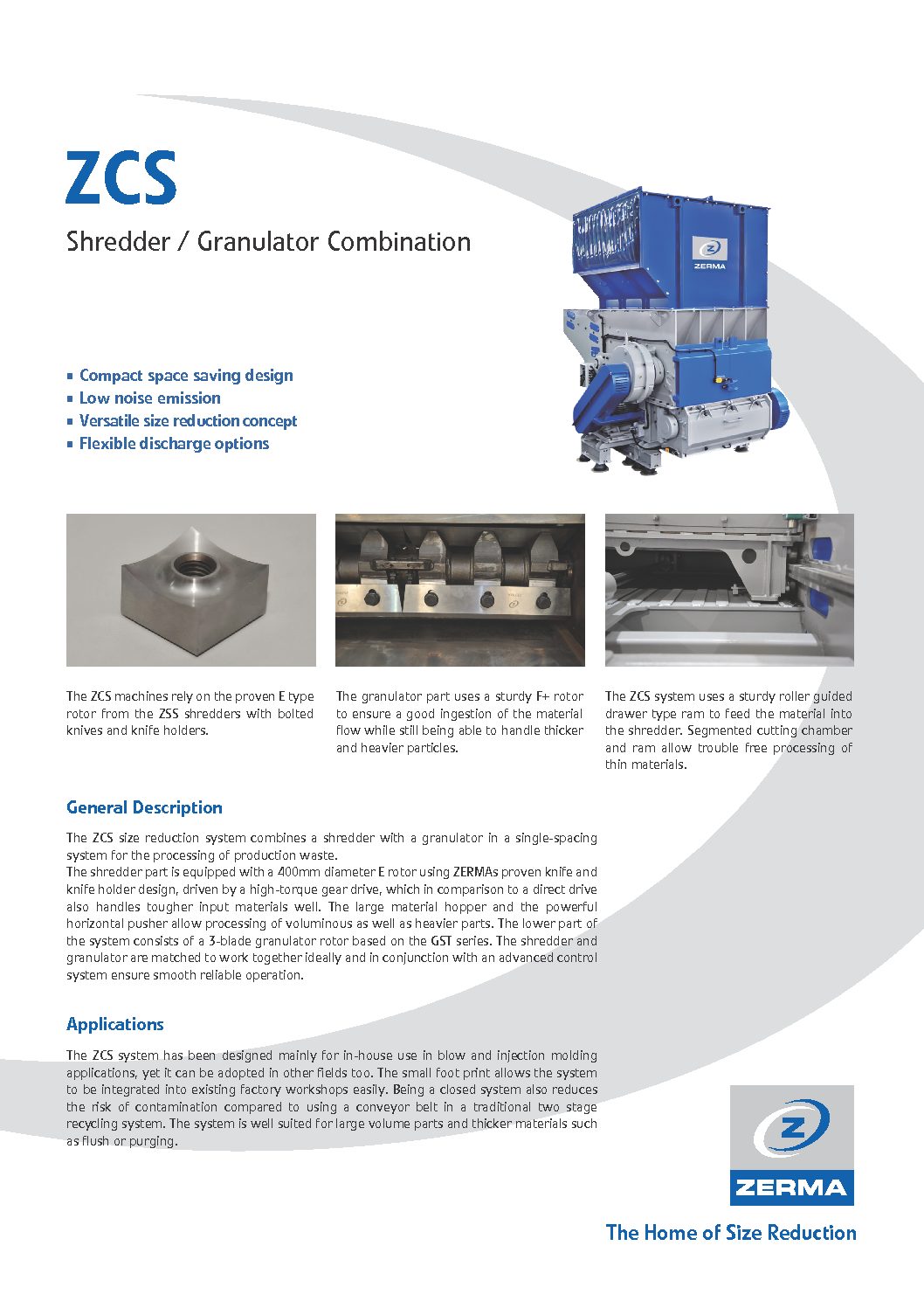 ZERMA ZCS Shredder-Granulator Series